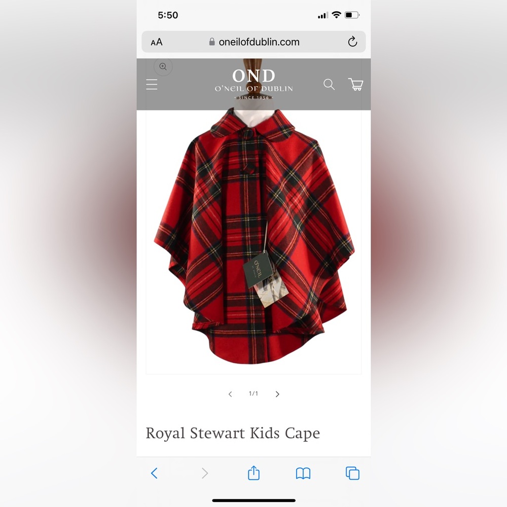 Girls Royal Stewart Kilt & Cape